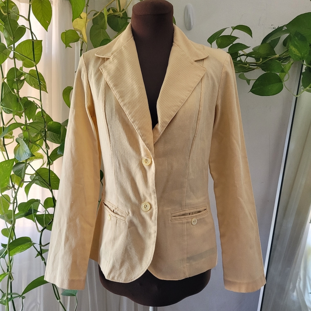 Vintage Sears Jr Bazaar Woman's Blazer Size 9 Pastel Yellow 50s 60s